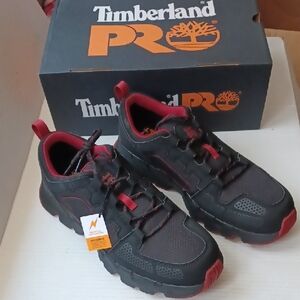 New Timberland PRO Black & Red Work Shoes - Composite Safety Toe